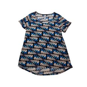 LuLaRoe Disney Minnie Mouse Irma Tunic Top All Over Print Black Blue Women Med